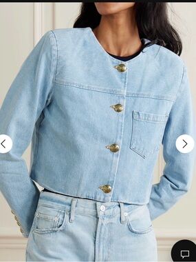 Citizens Of Humanity Light Blue Cropped Denim Jacket